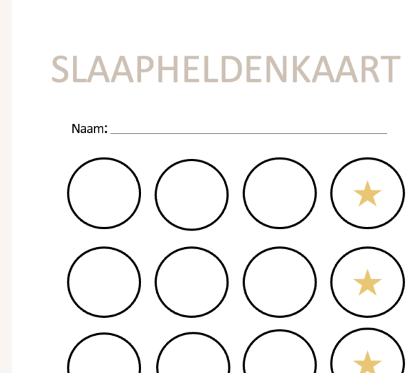 kind slaapt niet Slaapheldenkaart ster
